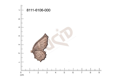 Tvarový výlisek zvířata motýli bez oček (svěšovacích dírek) 35.0x19.0mm