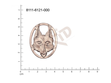 fancy shape symbols of organizations other with 4 loops / attaching holes 42.0x33.0mm