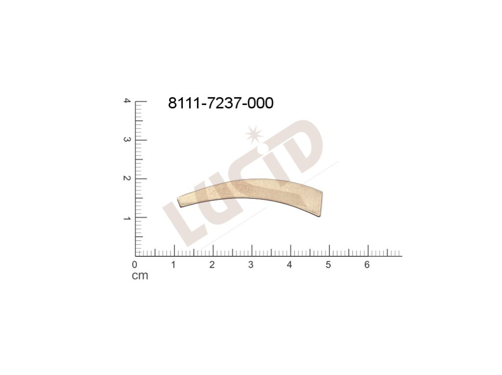 Plochý výsek bez oček (svěšovacích dírek) 37.8x8.0mm