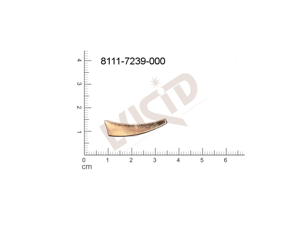 Plochý výsek bez oček (svěšovacích dírek) 27.0x8.0mm