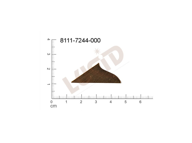 Plochý výsek bez oček (svěšovacích dírek) 34,0 x13,7 mm