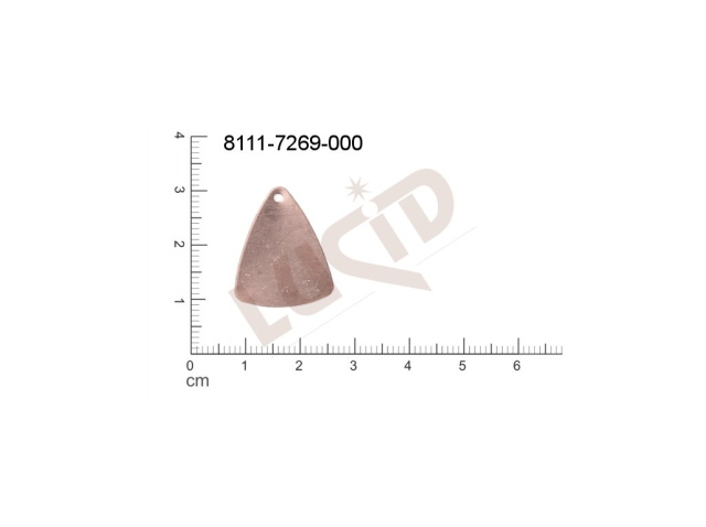 flat cut-out triangles other with 1 loop / attaching hole 22.0x19.0mm