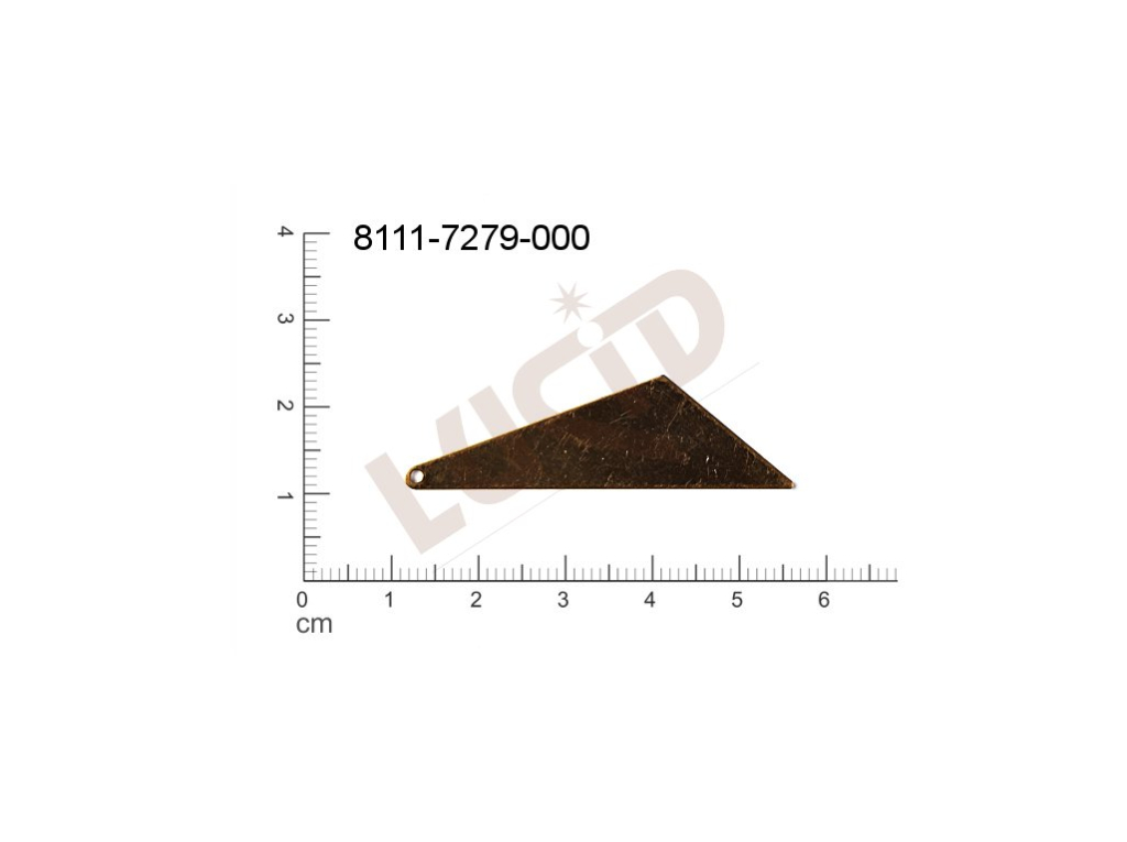 Plochý výsek s 1 očkem (svěšovací dírkou) 46.0x13.0mm