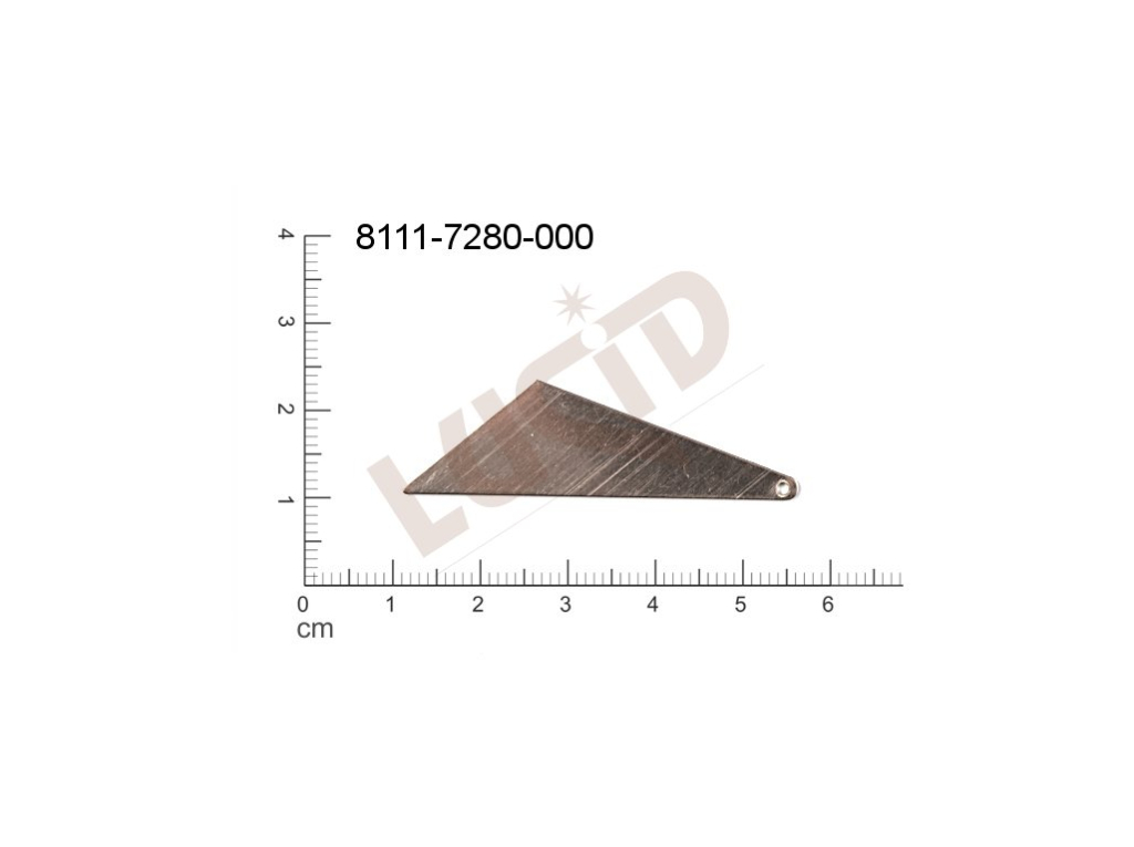 Plochý výsek s 1 očkem (svěšovací dírkou) 46.0x13.0mm