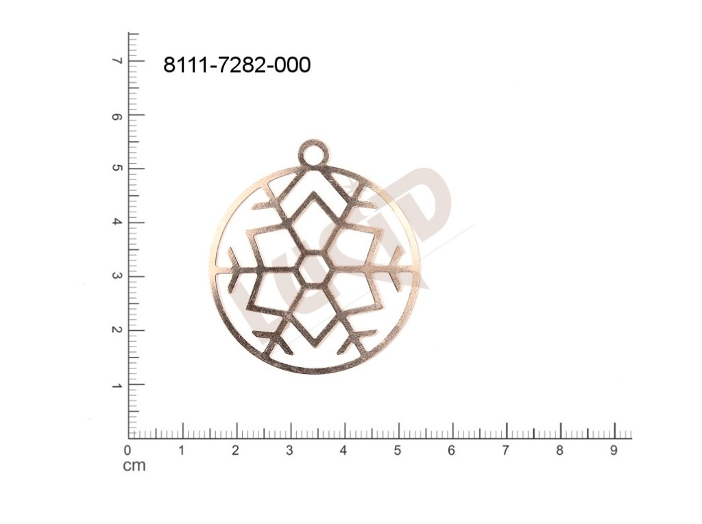 flat cut-out round other with 1 loop / attaching hole 43.0x40.0mm