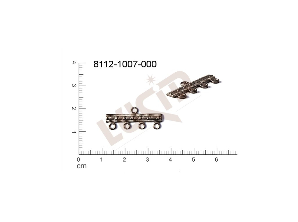 multi-row bar with 4 loops 25.0x10.0mm