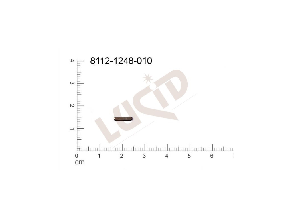 Plochý výsek tyčinka bez oček (svěšovacích dírek) 8.0x2.0mm