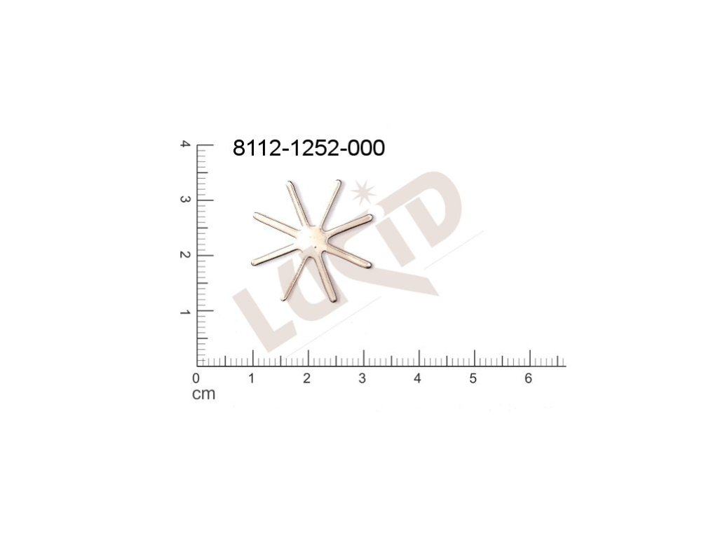 Plochý výsek hvězda bez oček (svěšovacích dírek) 25.0mm