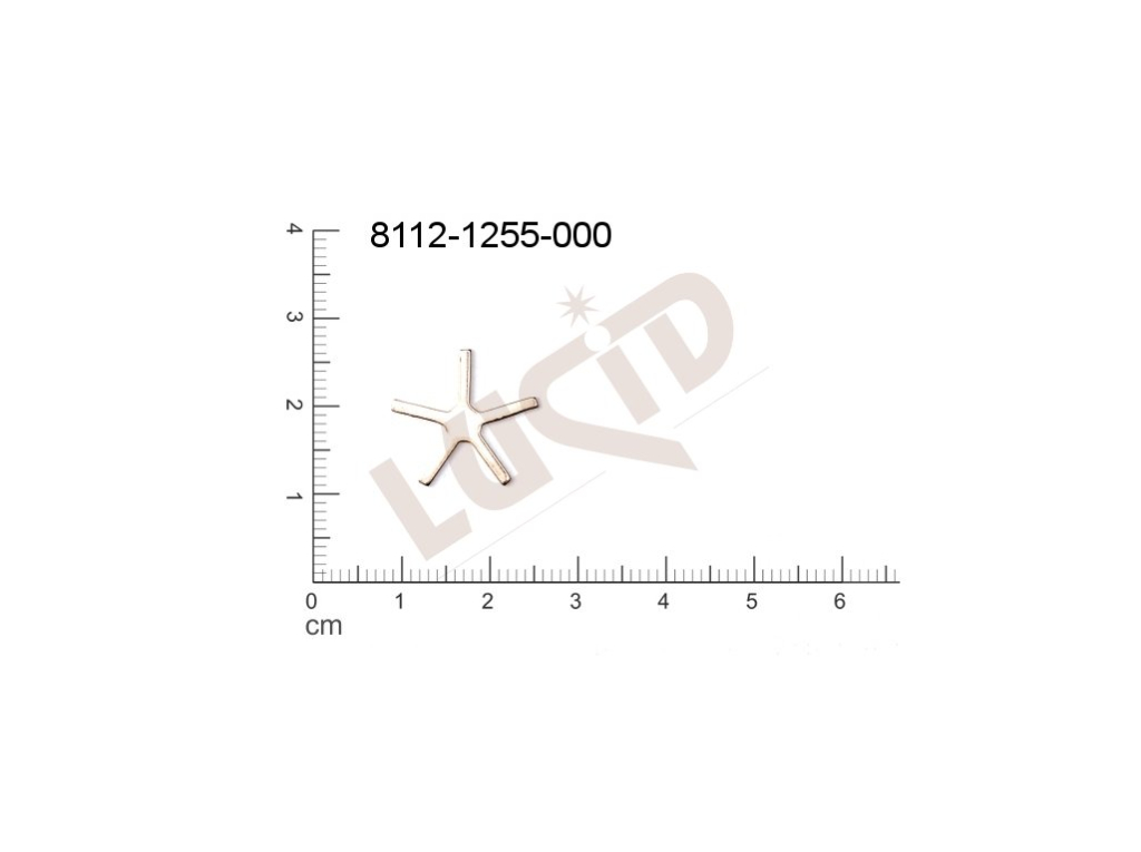 Plochý výsek hvězda bez oček (svěšovacích dírek) 18.0mm