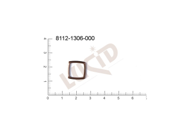 Tvarový výlisek čtyřúhelníky bez oček (svěšovacích dírek) 14.0x14.0mm