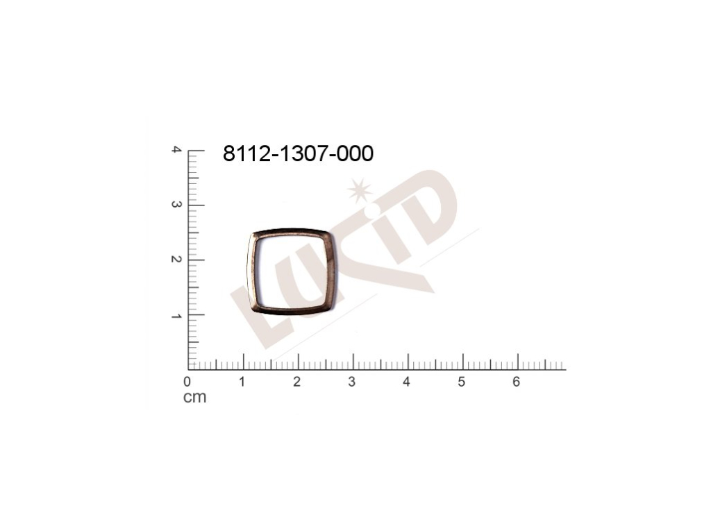 Tvarový výlisek čtyřúhelníky bez oček (svěšovacích dírek) 16.0mm