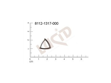 Tvarový výlisek trojúhelník bez oček (svěšovacích dírek) 13.0x13.0mm