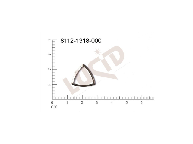 Tvarový výlisek trojúhelník bez oček (svěšovacích dírek) 16.0x16.0mm