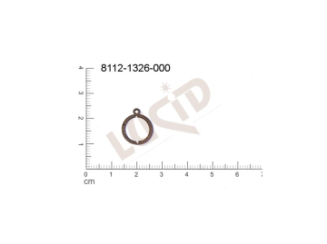 flat cut-out round other with 1 loop / attaching hole 11.0mm