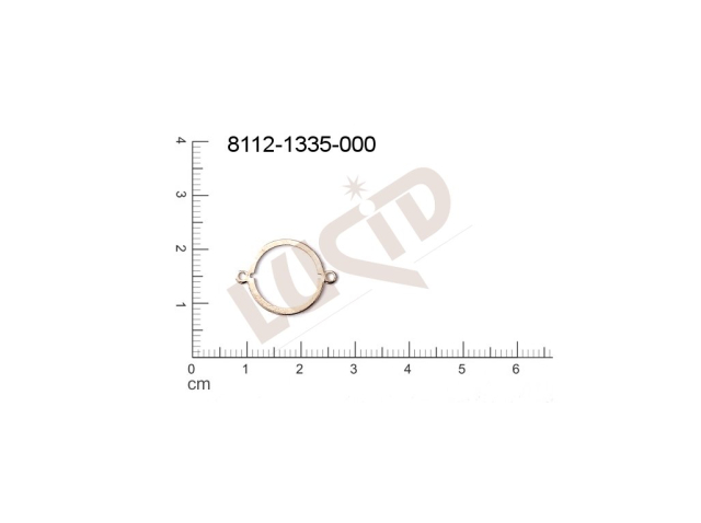 flat cut-out round other with 2 loops / attaching holes 19.0x15.0mm