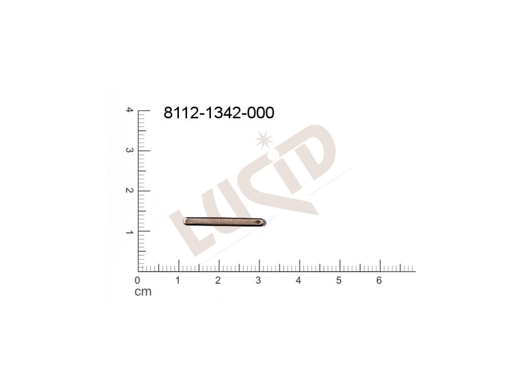 Plochý výsek tyčinka s 1 očkem (svěšovací dírkou) 20.0x2.0mm