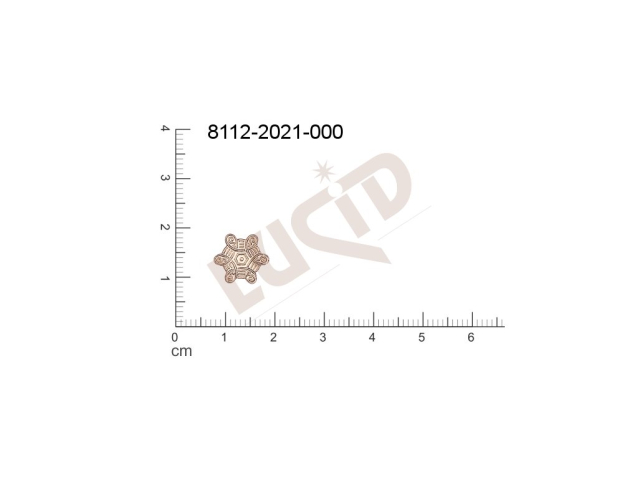 Tvarový výlisek rostlinné motivy kytky, květinové motivy bez oček (svěšovacích dírek) 12.0mm