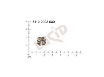 Tvarový výlisek kytky, květinové motivy bez oček (svěšovacích dírek) 11.0x11.0mm