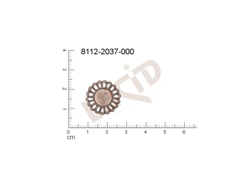 Tvarový výlisek rostlinné motivy kytky, květinové motivy bez oček (svěšovacích dírek) 19.0mm