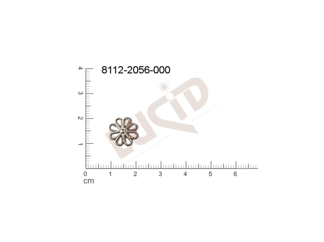 Tvarový výlisek rostlinné motivy kytky, květinové motivy bez oček (svěšovacích dírek) 12.0mm