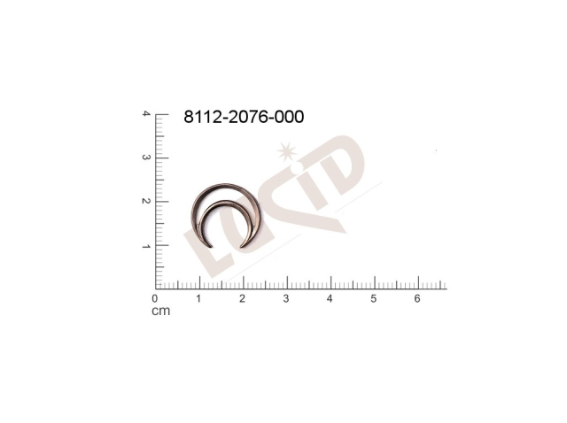 Tvarový výlisek půlměsíc ostatní bez oček (svěšovacích dírek) 17.0x15.0mm