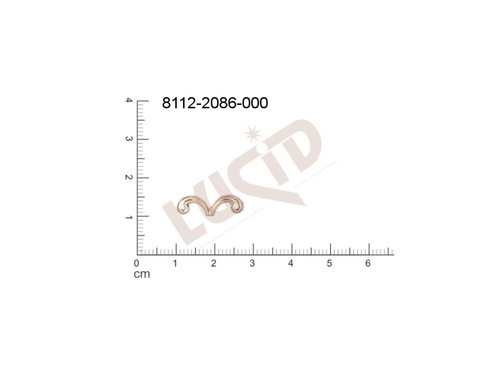 Tvarový výlisek rostlinné motivy lístečky bez oček (svěšovacích dírek) 18.0x5.0mm