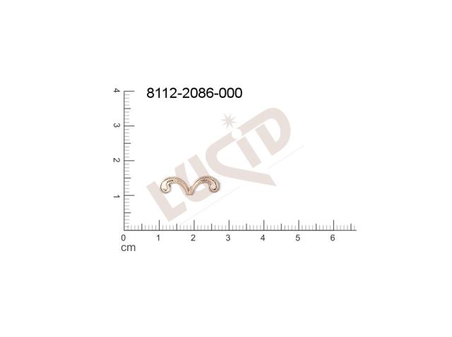 Tvarový výlisek rostlinné motivy lístečky bez oček (svěšovacích dírek) 18.0x5.0mm