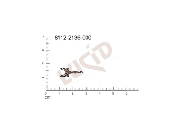 Tvarový výlisek s 1 očkem (svěšovací dírkou) 17.0x7.0mm