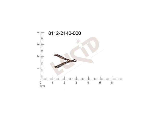 Tvarový výlisek s 1 očkem (svěšovací dírkou) 20.0x12.0mm