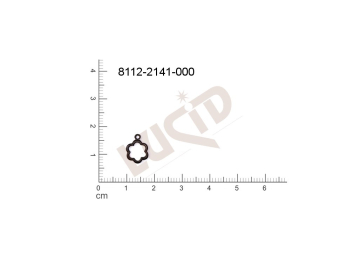 Tvarový výlisek rostlinné motivy kytky, květinové motivy s 1 očkem (svěšovací dírkou) 10.0x8.0mm