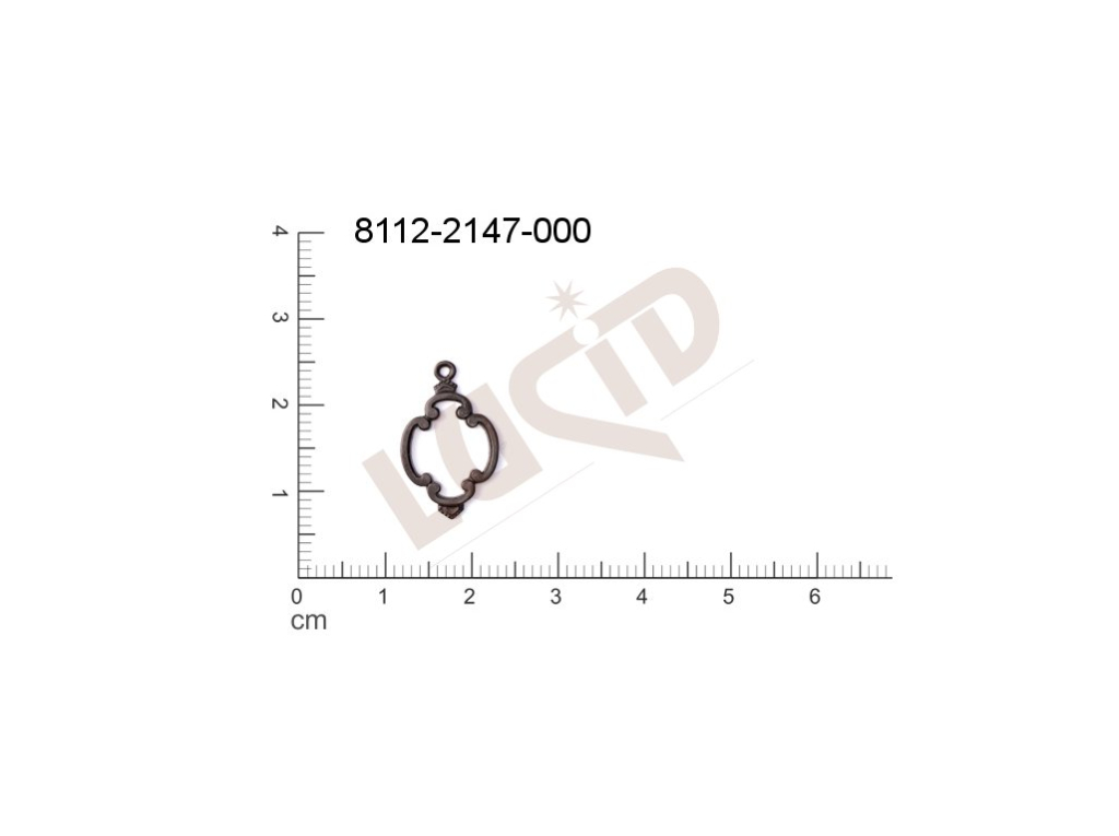 fancy shape other with 1 loop / attaching hole 19.0x12.0mm