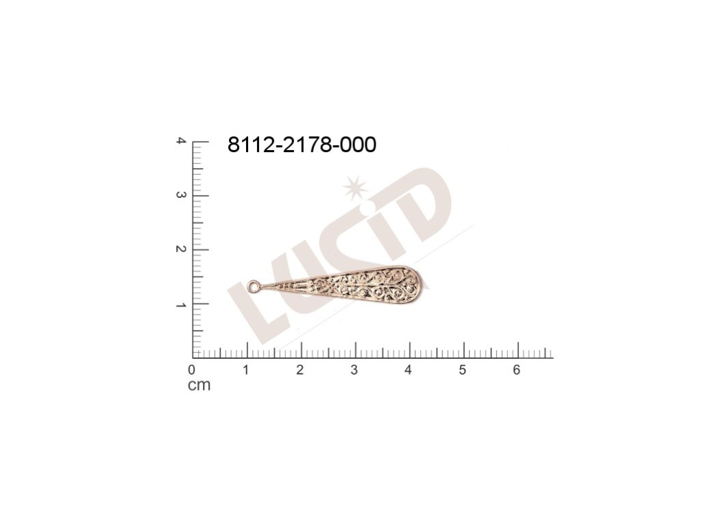 fancy shape drops other with 1 loop / attaching hole 34.0x8.0mm