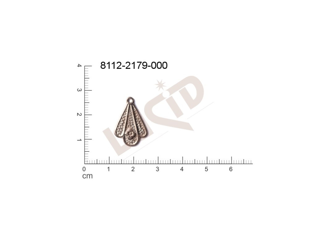 fancy shape other with 1 loop / attaching hole 20.0x13.0mm