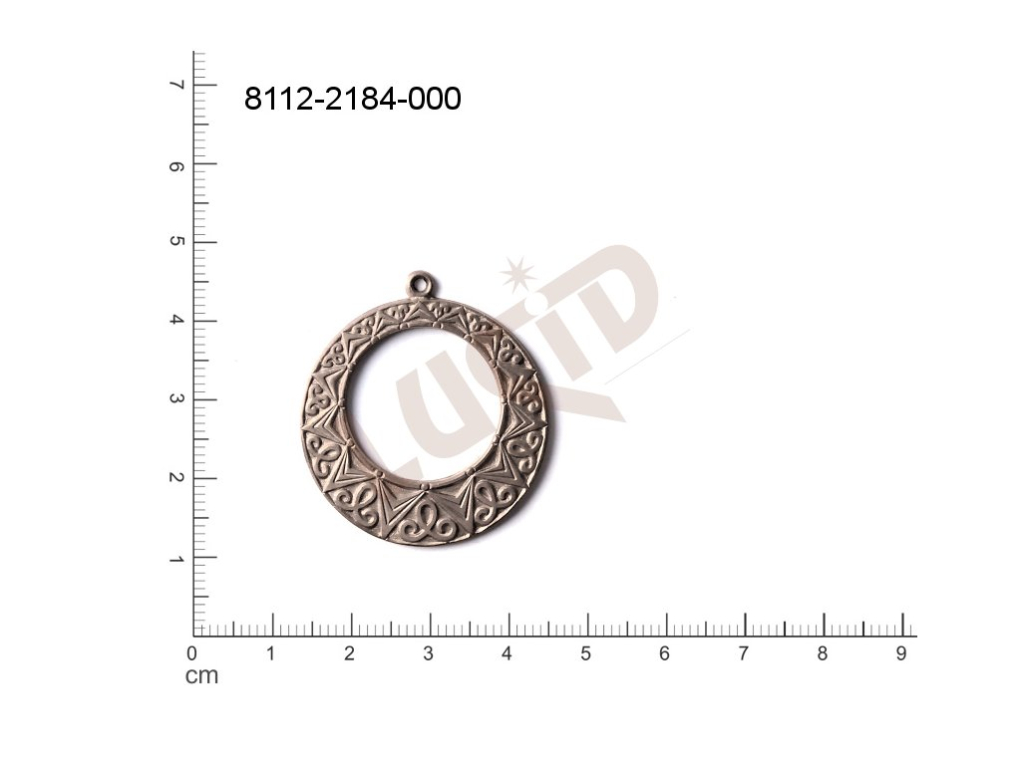 fancy shape round other with 1 loop / attaching hole 35.0x32.0mm