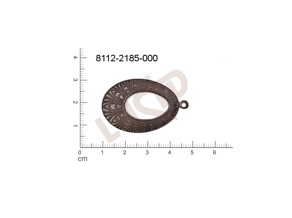 Tvarový výlisek oválné ostatní s 1 očkem (svěšovací dírkou) 38.0x24.0mm