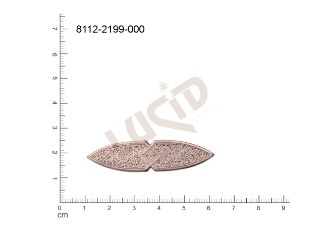 fancy shape other without loops / attaching holes 53.0x13.0mm