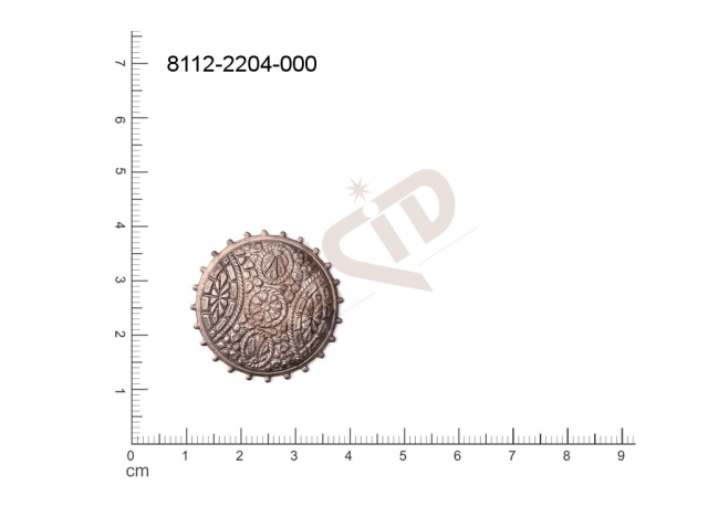 Tvarový výlisek kulatý bez oček (svěšovacích dírek) 30.0mm