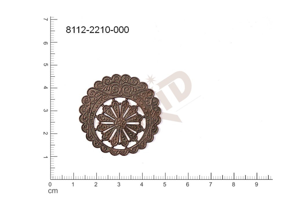 Tvarový výlisek kulatý bez oček (svěšovacích dírek) 35.0mm