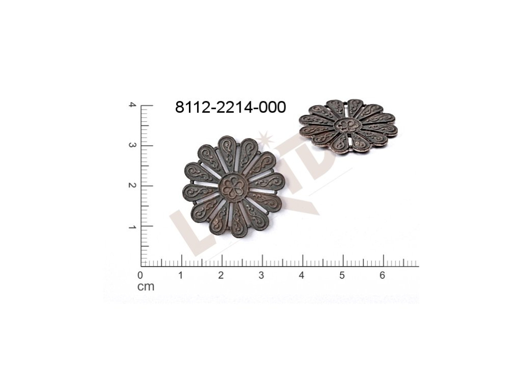 fancy shape plant motives flowers, flower motives without loops / attaching holes 26.0mm