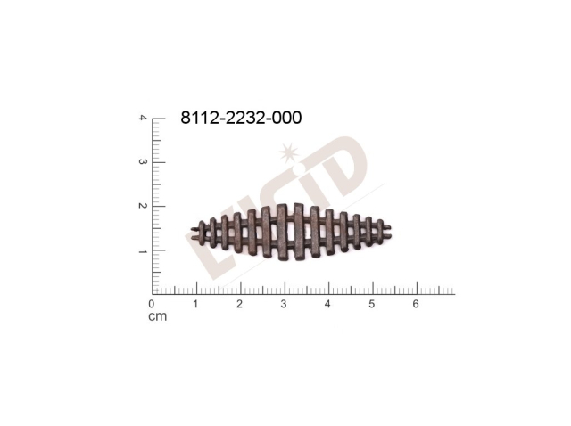 Tvarový výlisek oválné ostatní bez oček (svěšovacích dírek) 45.0x13.0mm