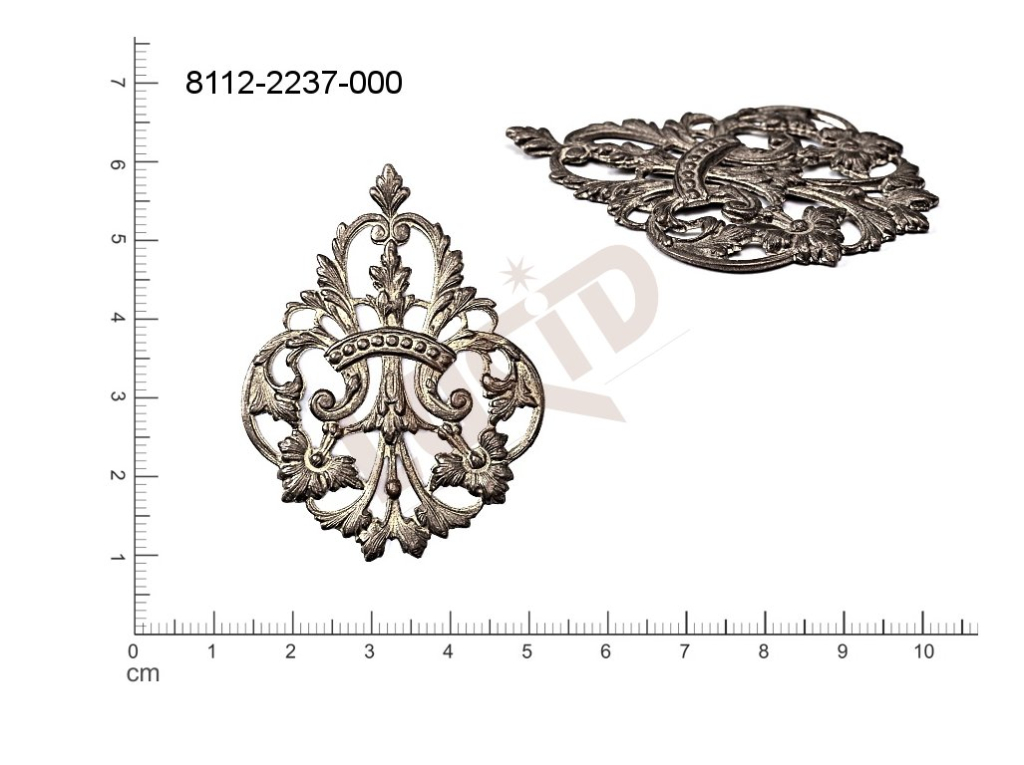 fancy shape other without loops / attaching holes 50.3x38.0mm