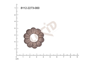 Tvarový výlisek rostlinné motivy kytky, květinové motivy bez oček (svěšovacích dírek) 32.0mm