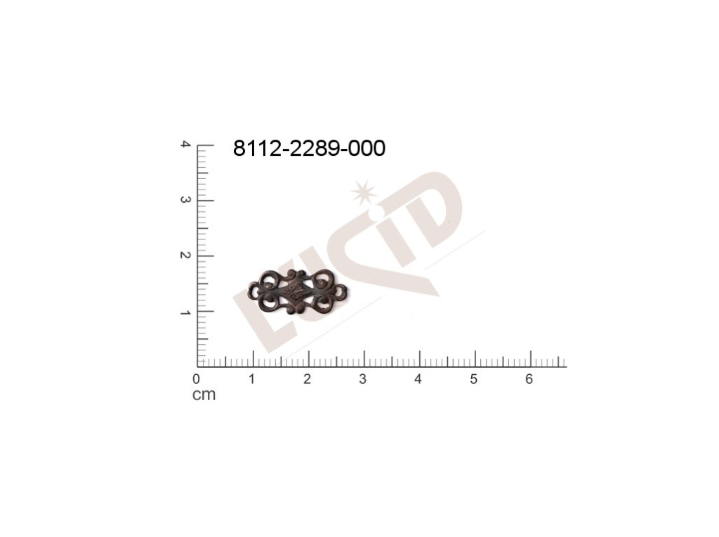 Tvarový výlisek s 2-ma očky (svěšovacími dírkami) 19.0x10.0mm