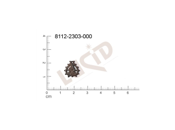 Tvarový výlisek slzy s 1 očkem (svěšovací dírkou) 12.0x10.0mm