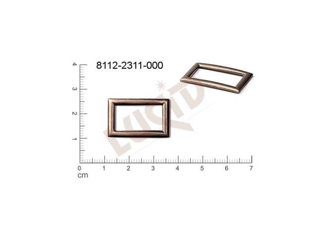 Tvarový výlisek čtyřúhelníky ostatní bez oček (svěšovacích dírek) 25.0x16.0mm