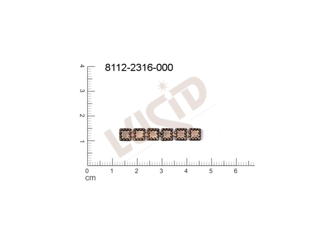 fancy shape quadrangle other without loops / attaching holes 33.2x5.2mm