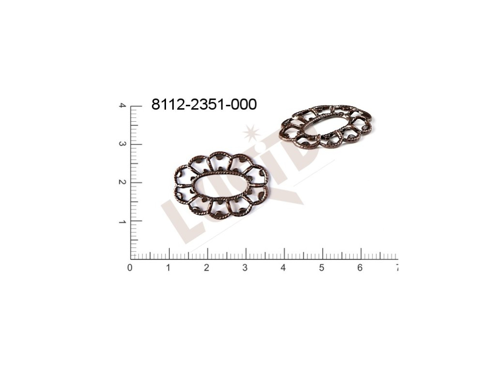 Tvarový výlisek oválné bez oček (svěšovacích dírek) 24.0x16.0mm