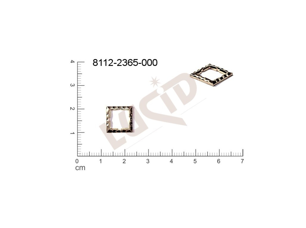 Tvarový výlisek čtyřúhelníky ostatní bez oček (svěšovacích dírek) 11.0x11.0mm