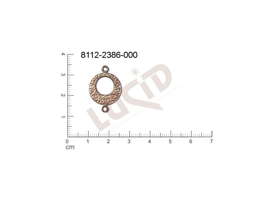 fancy shape round other with 2 loops / attaching holes 22.0x16.0mm