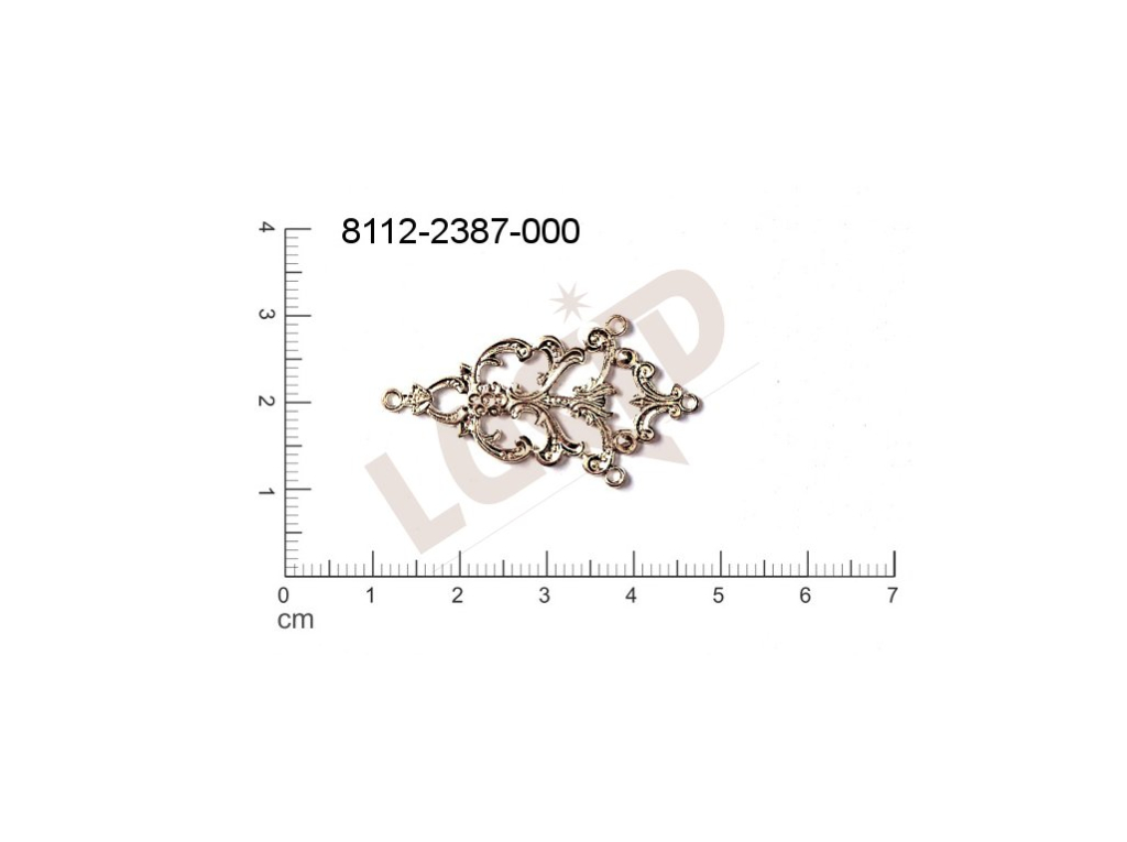 fancy shape other with 4 loops / attaching holes 35.0x20.0mm